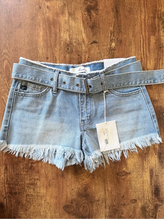 KanCan Pants - KanCan Light Blue Frayed Hem Jean Shorts NEW